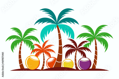 vector illustration of a tropical island