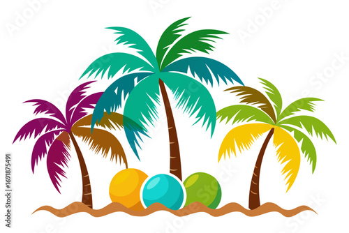 tropical island with palm trees