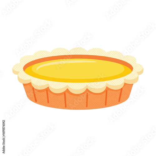 Whole sweet potato or custard pie with a golden yellow filling, a delicious homemade dessert for a Thanksgiving gathering.
