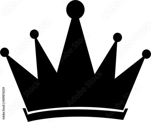 black and white five-fingered crown icon.eps