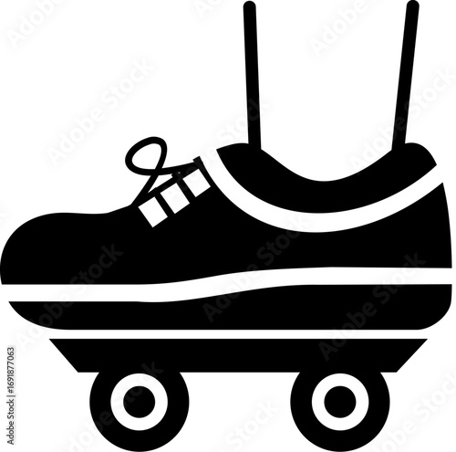 Abstract vector illustration of a dynamic figure skating icon suitable for sports graphics and apparel design