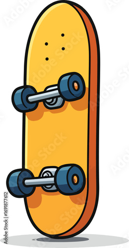 Illustration of a skateboard, an essential piece of sports equipment, perfect for enjoying outdoor activities and skate parks