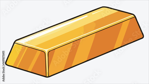 A shiny golden bar representing wealth and precious metals, ideal for financial and investment concepts