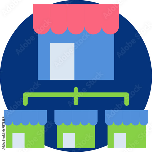 Franchise store icon for business opportunities, business, website, application, printing, document, poster design, etc