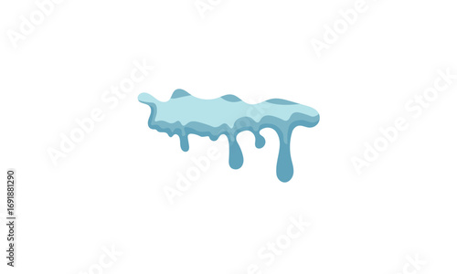 Cartoon illustration of dripping water or liquid on a white background.