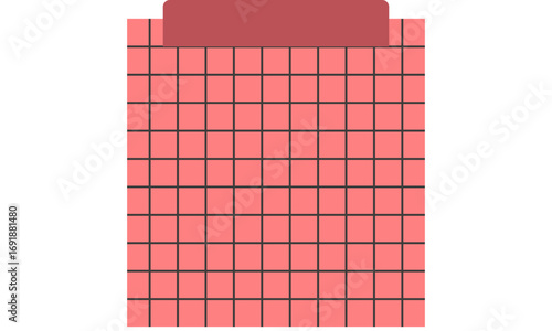 A flat, red hundred block from a base ten set used for mathematics education.