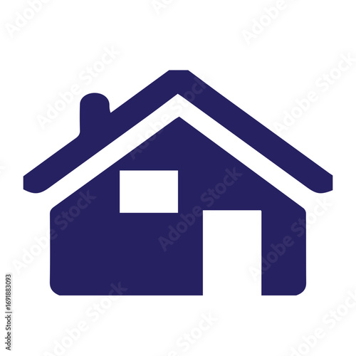 Minimalist home icon isolated on a white background. Simple graphic design element for real estate, mortgage, and housing concepts