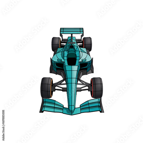 Formualr One Racing car design in vibrant colors with sleek lines and sophisticated aerodynamics for motorsport enthusiasts