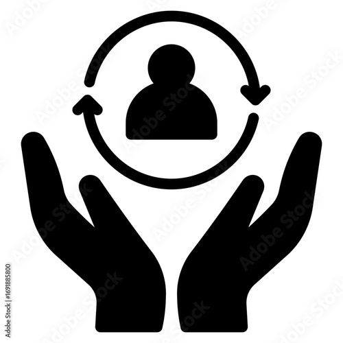 icon, customer, service, lead, line, relationship, crm, market, magnet, loyalty, care, business, data, new, client, social, conversion, journey, retention, target, icon glyph style vector illustration