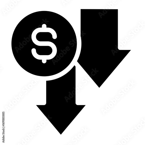 Lower cost icon glyph style vector illustration
