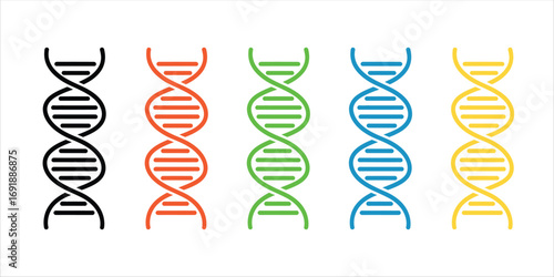 DNA icon set vector. DNA of creature symbol. vector illustration.