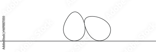 One line hand drawn continuous Easter egg line art icon vector. vector illustration. eps 10 .