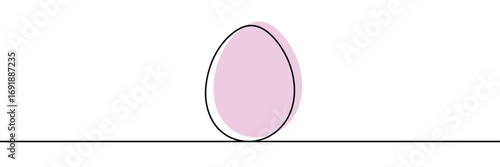 One line hand drawn continuous Easter egg line art icon vector. vector illustration. eps 10 .