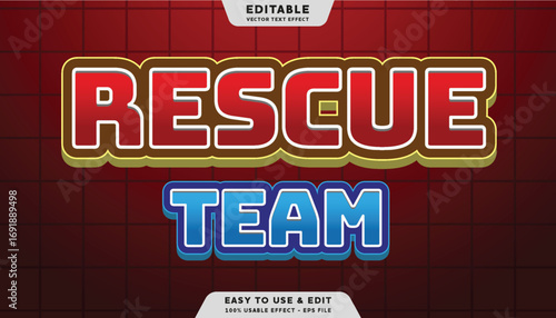rescue team editable text effect template