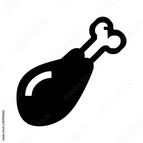 Chicken leg icon with transparent background
