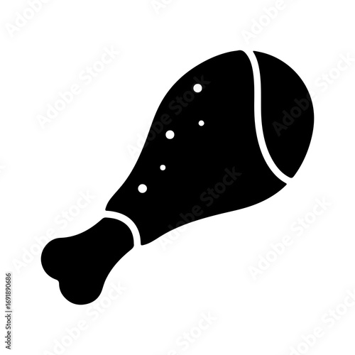 Chicken leg icon with transparent background