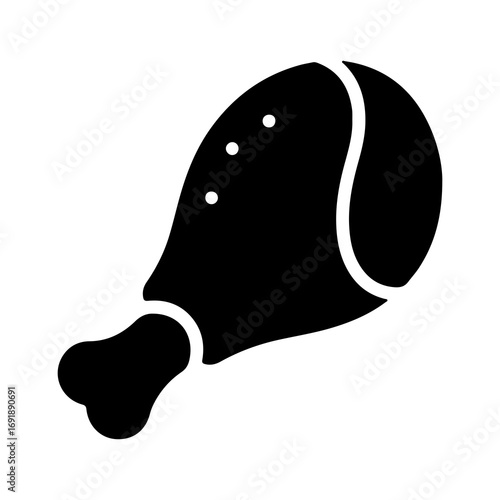 Chicken leg icon with transparent background