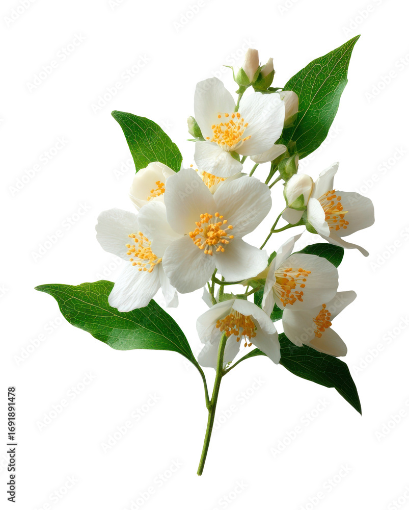 Obraz premium PNG Jasmine flowers leaves leaf.