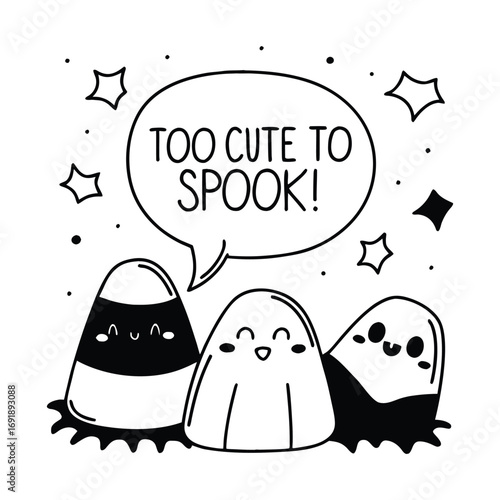 to cute spook Ghost halloween coloring page ai generated