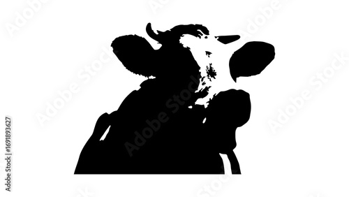 Cow silhouette with transparent background