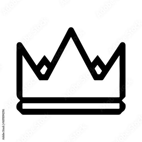 Crown outline icon with transparent background