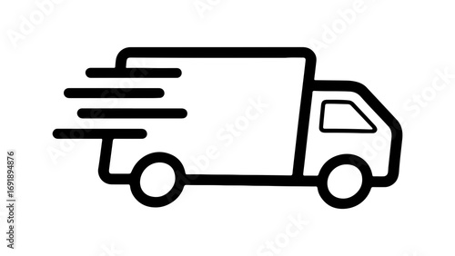 Delivery truck icon with transparent background