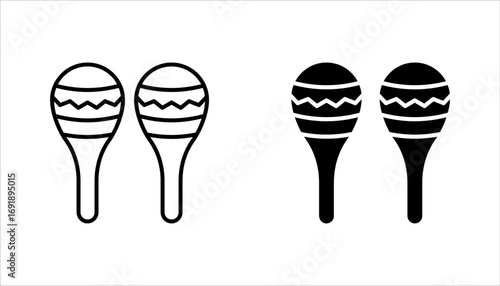 Maracas icon set, music and instrument sign for mobile concept and web design. vector illustration on white background