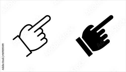 finger pointing or gesturing towards you line icon set. vector illustration on white background