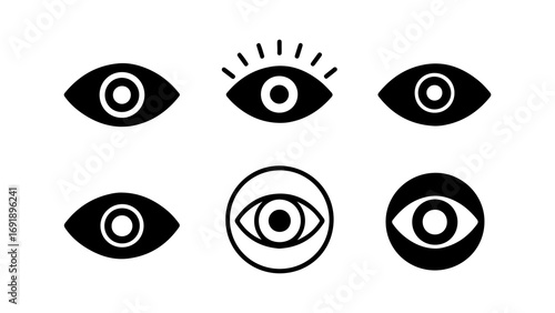 Eye icons set with transparent background