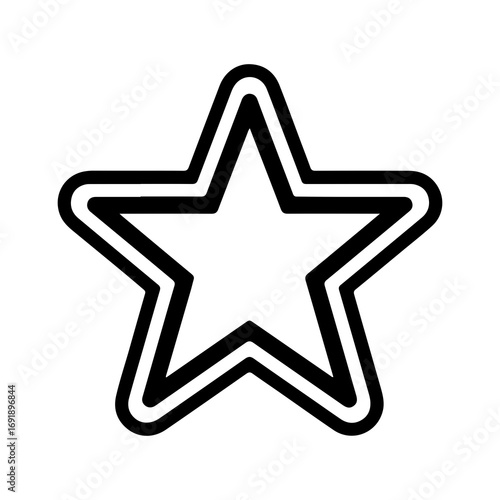 Five pointed star outline with transparent background