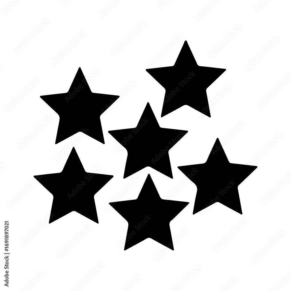 Obraz premium Five stars with transparent background