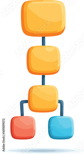 A colorful diagram illustrating hierarchical relationships, ideal for conveying interconnected concepts and data flow in a clear manner