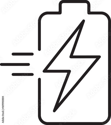 High Speed Power Charging battery icon Vector