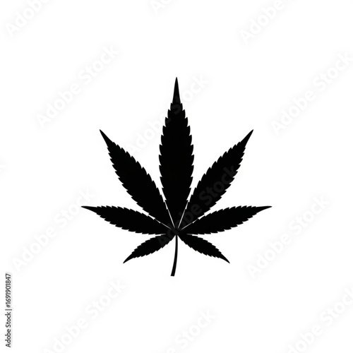Vector art of cannabis leaf icon with clean design