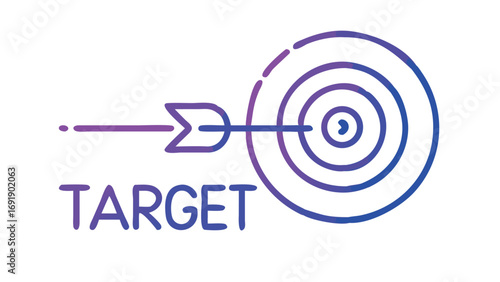 Target with arrow illustration for business goal success achievement and focus concept