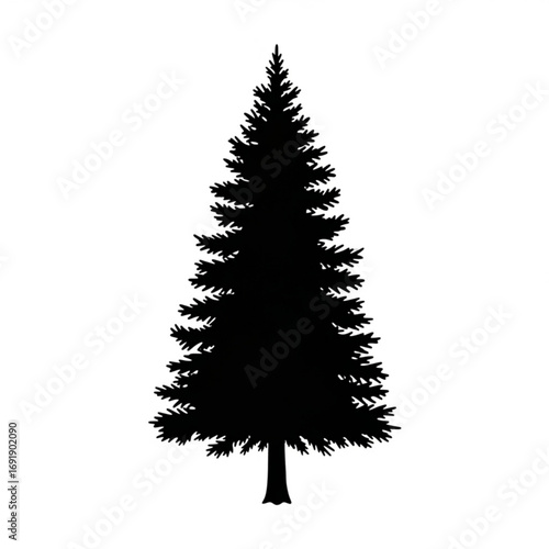 Vector art of silhouette of pine tree