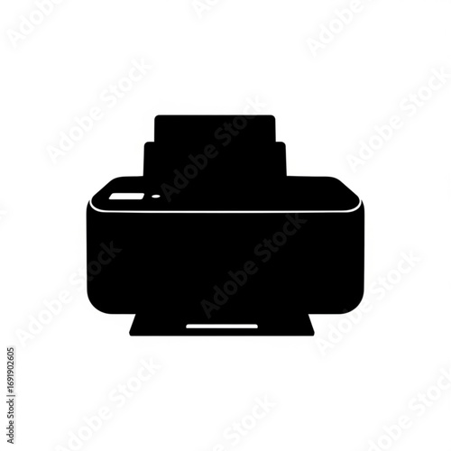 Vector art of black printer icon with simple design