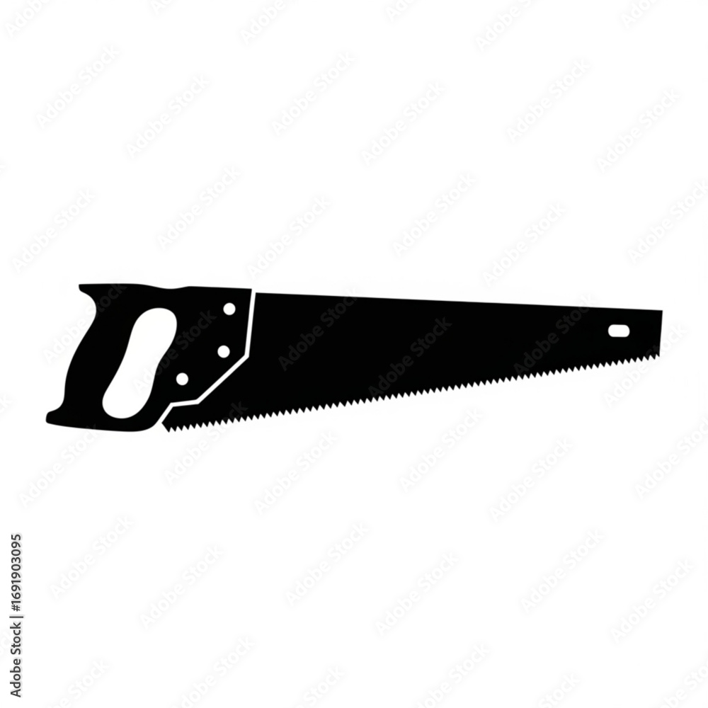 Vector art of hand saw tool with black handle Vector art of hand saw tool with black handle