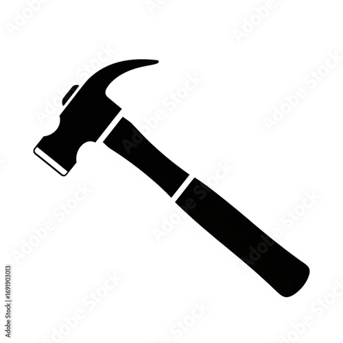 Vector art of black hammer tool icon