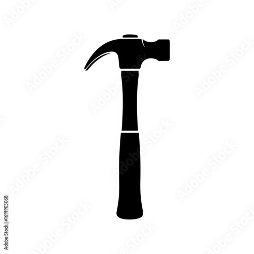 Vector art of black hammer tool silhouette