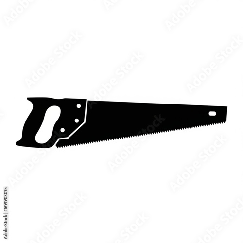 Vector art of hand saw tool with black handle