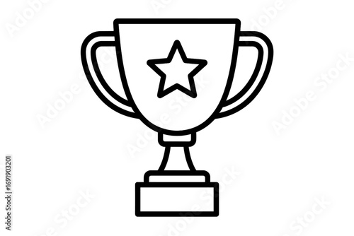Trophy cup line icon. Award symbol for victory, achievement, and success. Simple vector illustration for winner, champion, and competition concepts. First place prize sign.