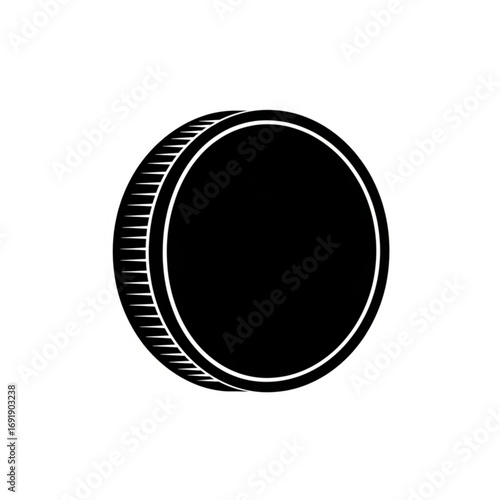 Vector art of black camera lens cap
