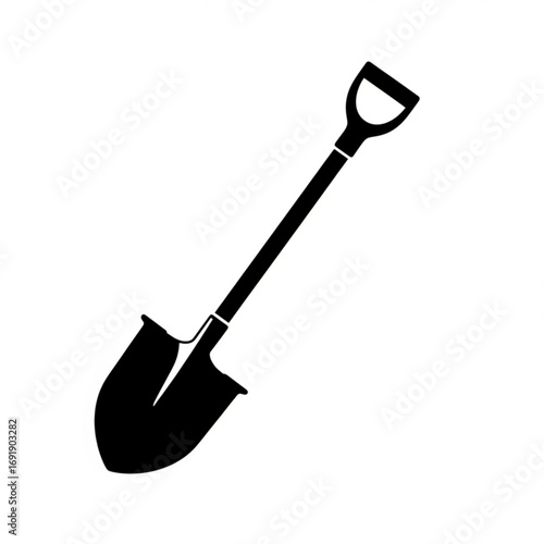 Vector art of black shovel silhouette