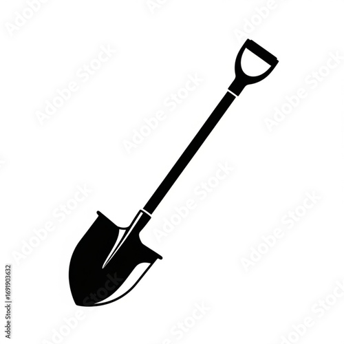Vector art of black shovel tool icon