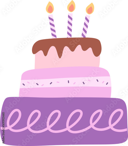 Birthday Cake with Candle. Cake with candle for birthday party. Cake with Candle for Wedding.