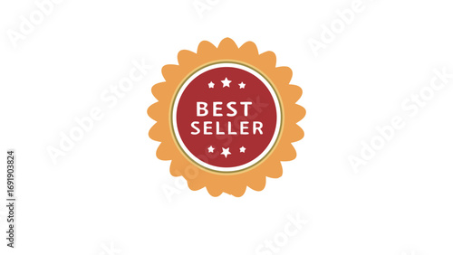 Best seller badge illustration for promotion marketing and product advertising  
