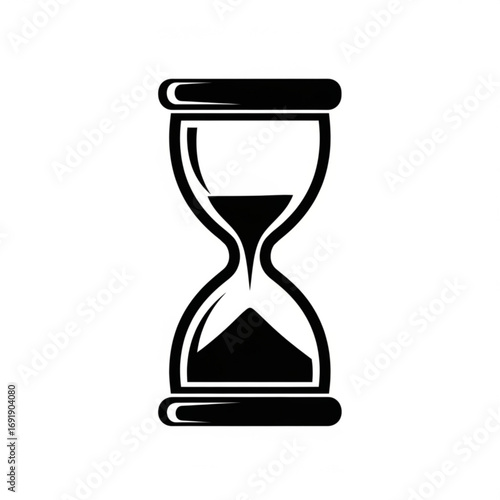 Vector art of black sand timer icon