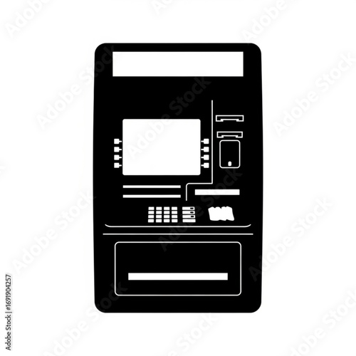 Vector art of atm machine icon in flat design style