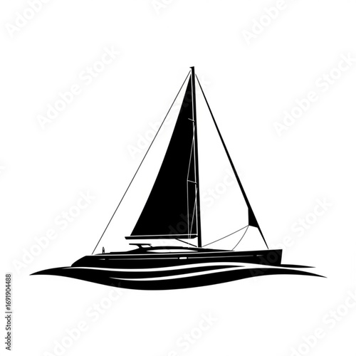 Vector art of minimalist sailboat silhouette